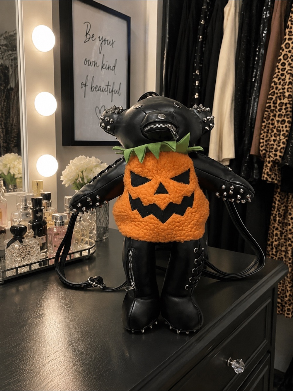 TRICKZ N’ TREATZ Jack O’ Tormented Teddy Halloween Backpack NWT